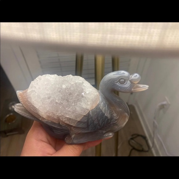 Druzy agate swan